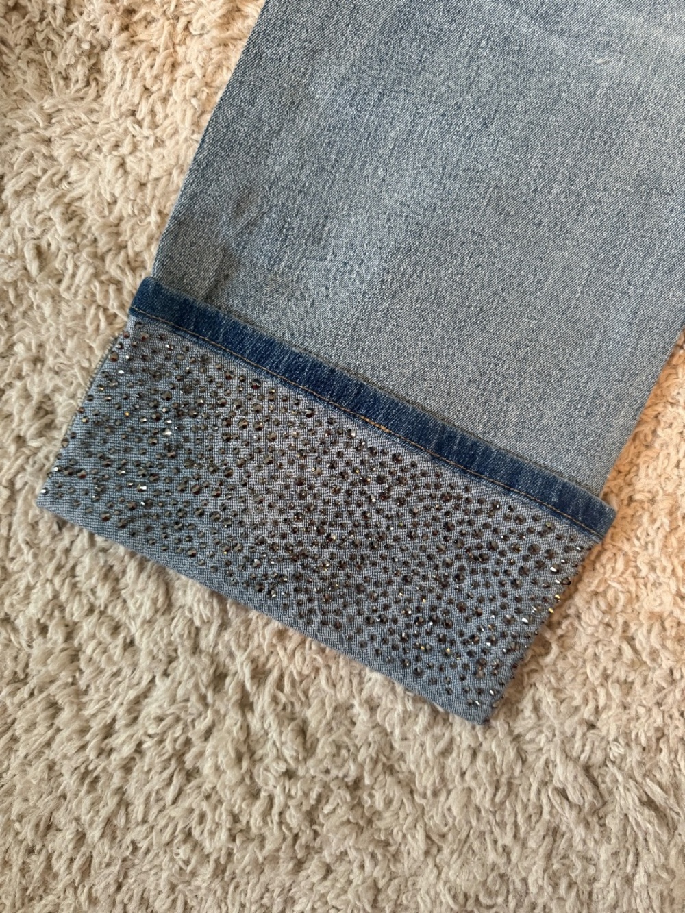 NWT Simply Vera Vera Wang Rhinestone Cuff Ankle Jeans Size 2 - Picture 6 of 7